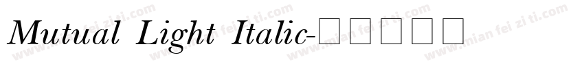 Mutual Light Italic字体转换